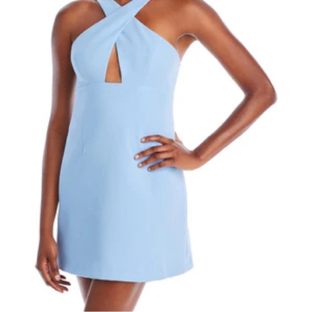 French Connection Light Blue Strapless Dress